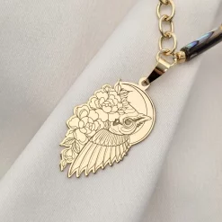 Colier Bufnita Aurie - Perle Tubulare metalizate & Bilute - Argint 925 placat cu Aur 18K-Colectii >> Comori Perlate >> Noutati