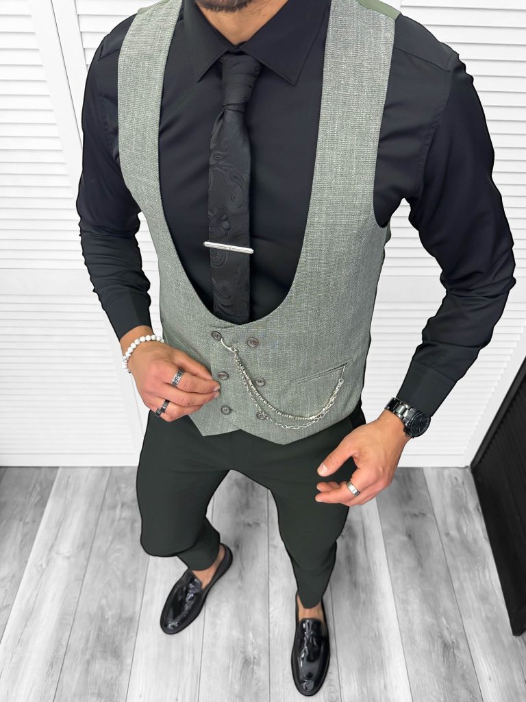Compleu barbati  Vesta + Pantaloni B1469  Y18-2-Costume barbati > Compleuri barbati