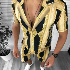 Compleu de vara camasa imprimeu  + pantaloni 12767 O2-4.3-Recent adaugate