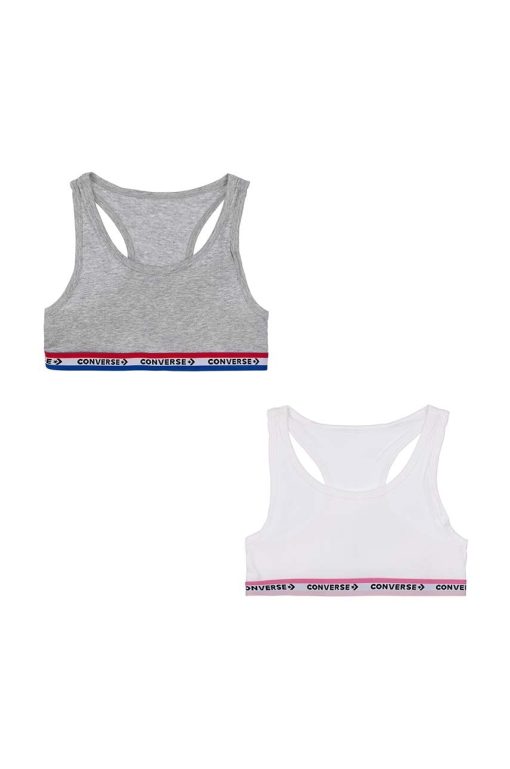 Converse sutien sport fete 2-pack culoarea alb-Îmbrăcăminte