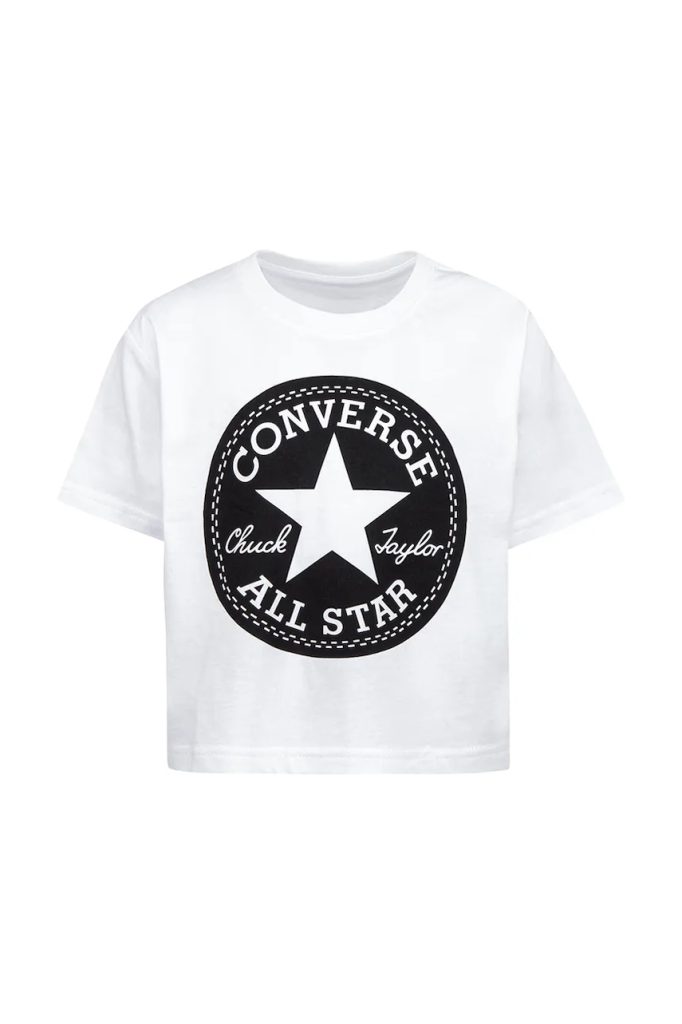 Converse tricou de bumbac pentru copii culoarea alb
