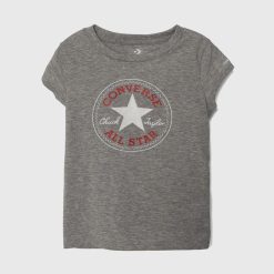 Converse tricou de bumbac pentru copii culoarea gri-Îmbrăcăminte