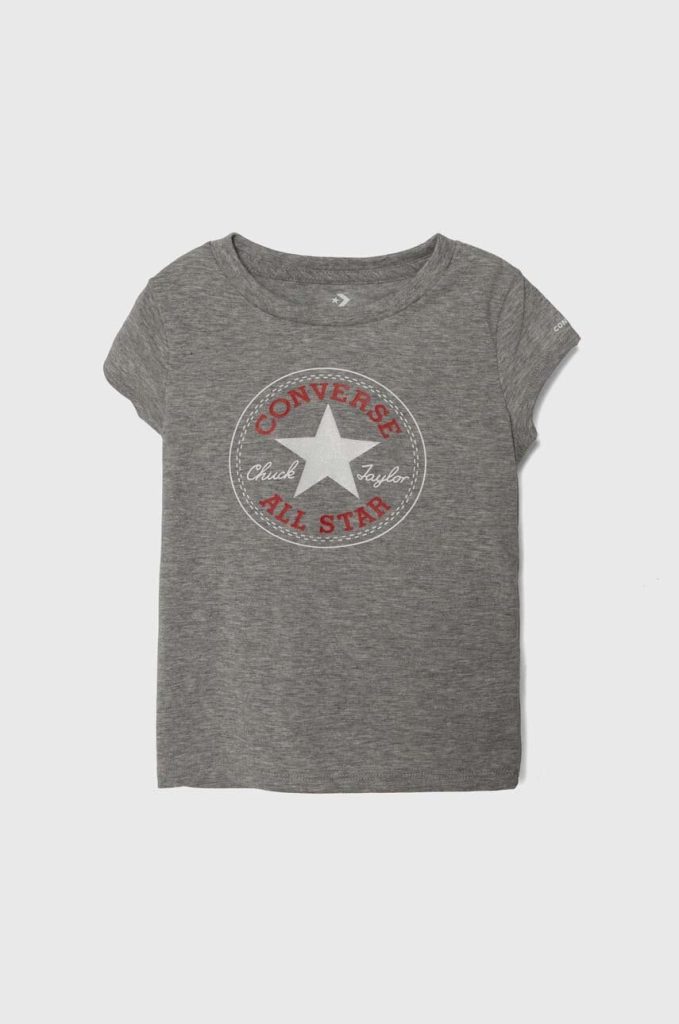 Converse tricou de bumbac pentru copii culoarea gri-Îmbrăcăminte