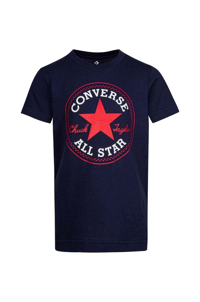 Converse tricou de bumbac pentru copii culoarea verde