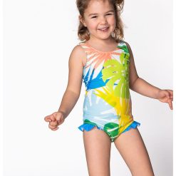 Costum de baie intreg cu model tropical-FETE/IMBRACAMINTE/Costume de baie-IMBRACAMINTE/Costume de baie
