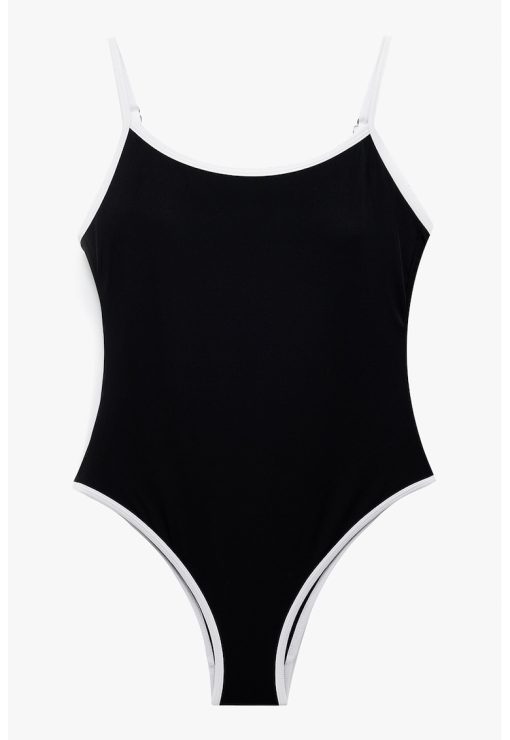 Costum de baie intreg cu terminatii contrastante-FEMEI/IMBRACAMINTE/Costume de baie-IMBRACAMINTE/Costume de baie