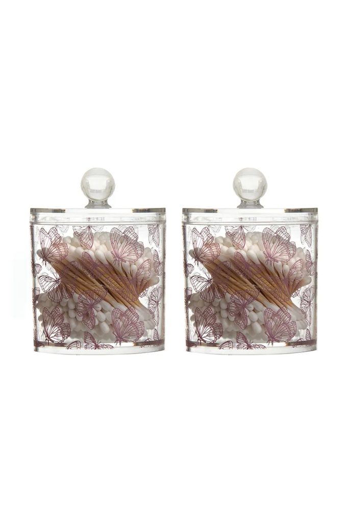 Danielle Beauty bețișoare de bumbac într-un recipient Butterfly 250-pack transparent-Wellness