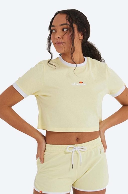 Ellesse tricou din bumbac culoarea galben SGJ11884-WHITE-Tricouri