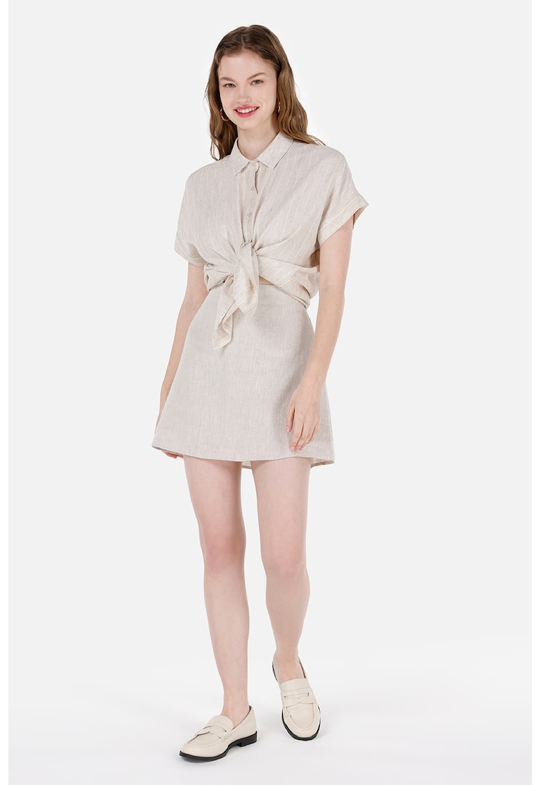 Fusta de in cu croiala A-FEMEI/IMBRACAMINTE/Fuste-IMBRACAMINTE/Fuste