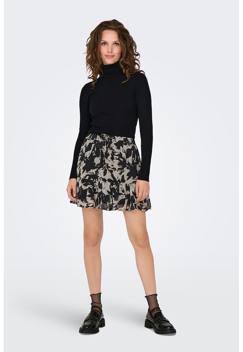 Fusta de sifon cu imprimeu floral-FEMEI/IMBRACAMINTE/Fuste-IMBRACAMINTE/Fuste