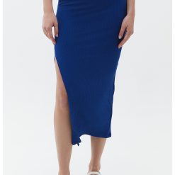 Fusta midi cambrata cu slit lateral-FEMEI/IMBRACAMINTE/Fuste-IMBRACAMINTE/Fuste