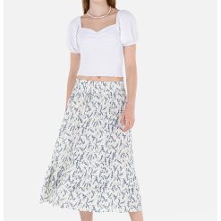 Fusta midi cu model floral-FEMEI/IMBRACAMINTE/Fuste-IMBRACAMINTE/Fuste