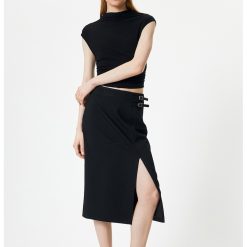 Fusta midi cu slit lateral-FEMEI/IMBRACAMINTE/Fuste-IMBRACAMINTE/Fuste