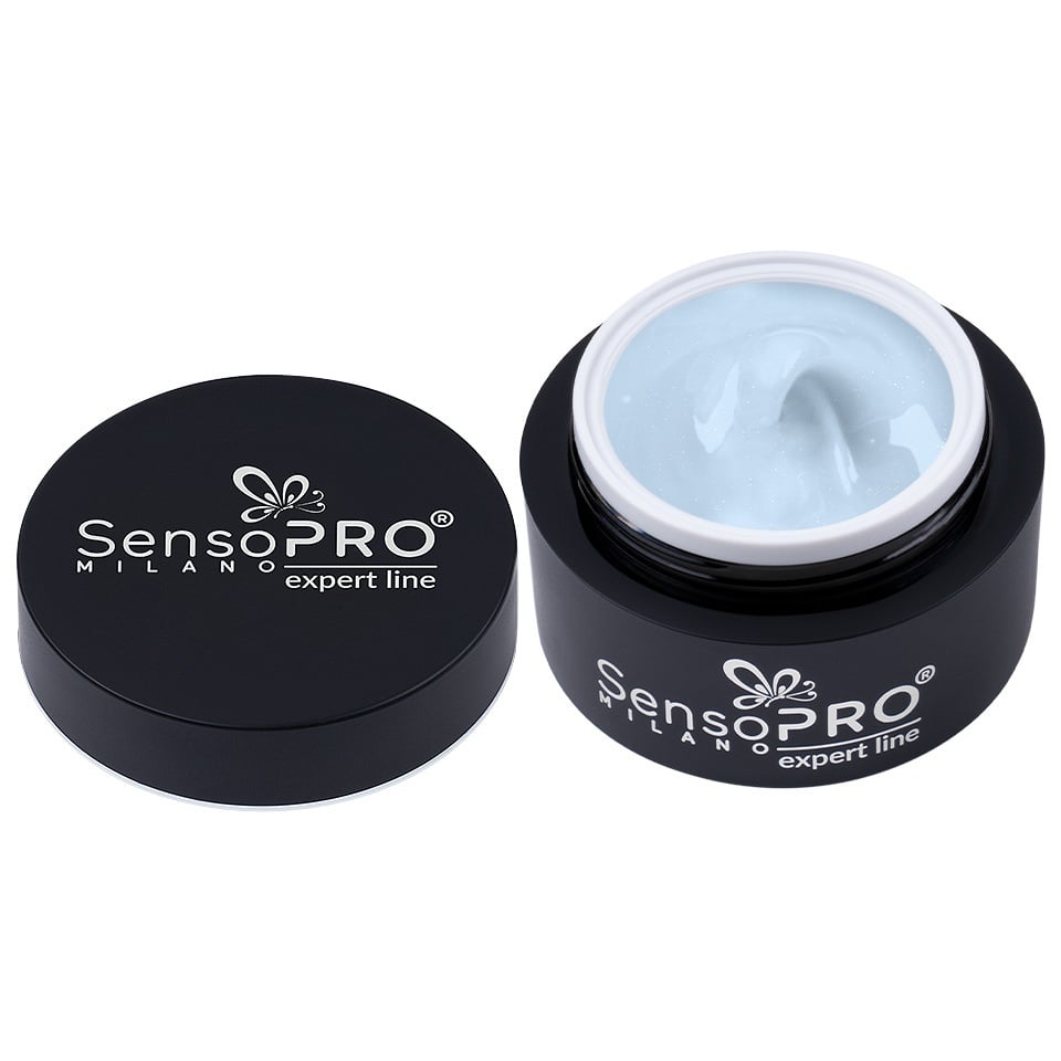 Gel Constructie Unghii Expert Line SensoPRO Milano Shimmer Baby Blue 30ml 1