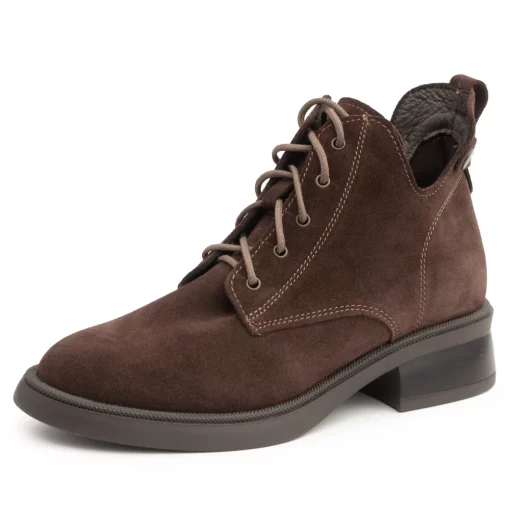 Ghete piele 650 maro velur-Ghete si botine-Ghete si botine
