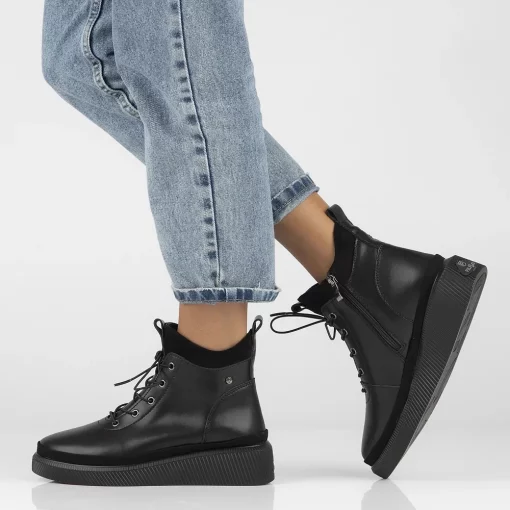Ghete piele naturala 4799 negru-Ghete si botine-Ghete si botine