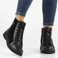 Ghete piele naturala 6359 negru-Ghete si botine-Ghete si botine