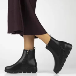 Ghete piele naturala 7293 negru-Ghete si botine-Ghete si botine