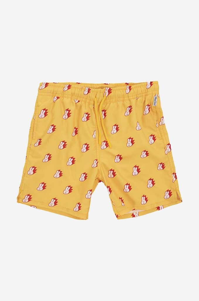 Happy Socks pantaloni scurti copii Bunny culoarea galben