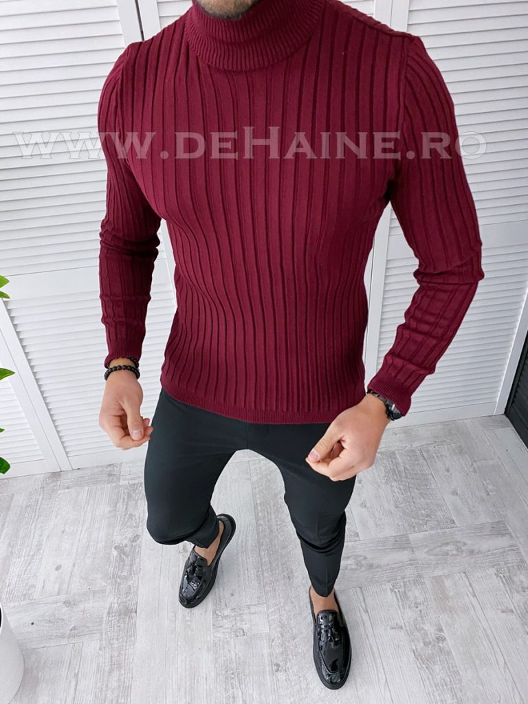 Helanca barbati slim fit grena B2736 S-Helanca barbati