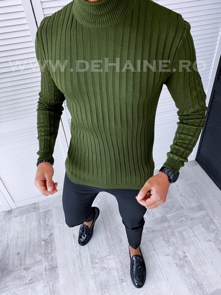 Helanca barbati slim fit kaki B2736 N2-4-Helanca barbati