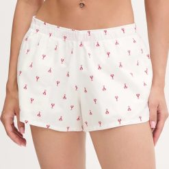 Hollister Co. pantaloni scurți de pijama din bumbac culoarea alb