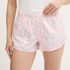 Hollister Co. pantaloni scurți de pijama din bumbac culoarea roz