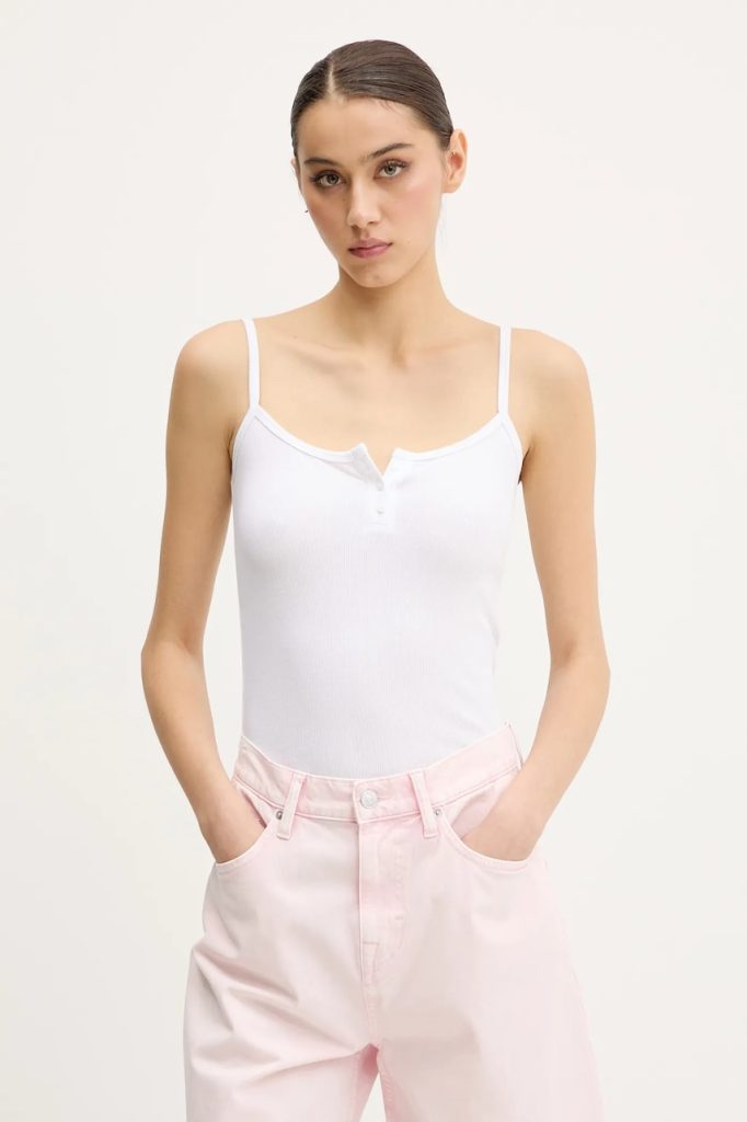 Hollister Co. top culoarea alb
