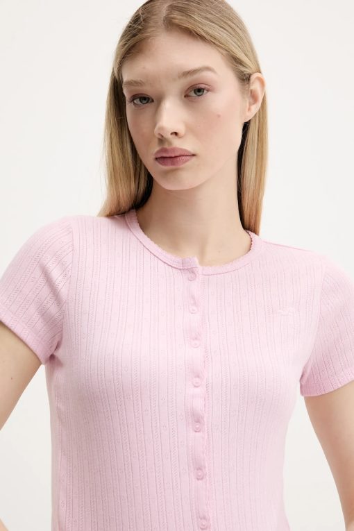 Hollister Co. tricou culoarea roz