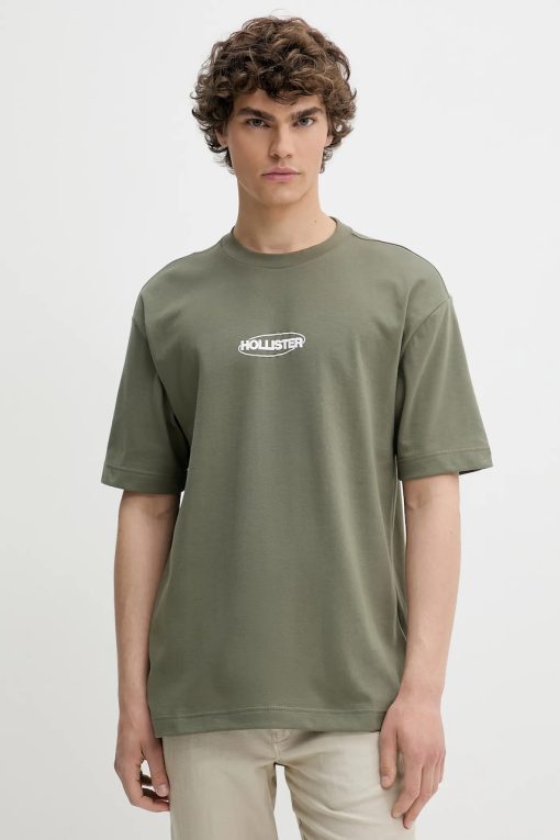 Hollister Co. tricou culoarea verde
