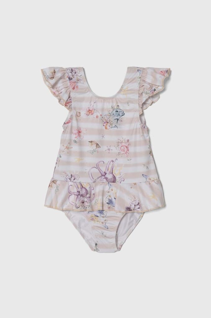 Jamiks costum de baie dintr-o bucată pentru copii culoarea bej-Îmbrăcăminte