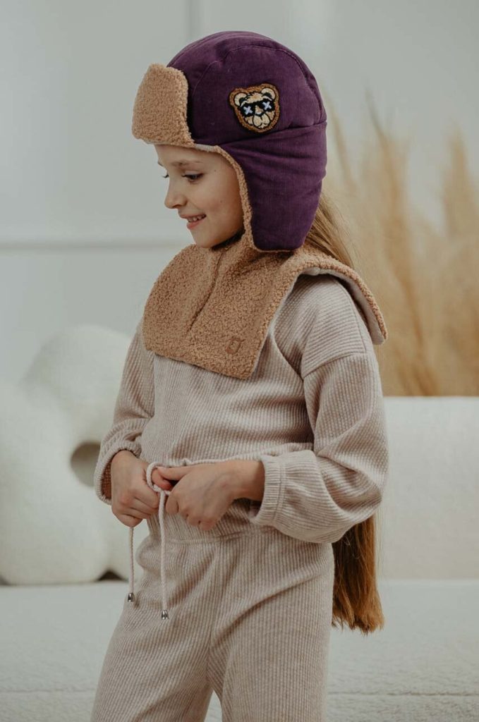 Jamiks fular circular copii JOREN culoarea maro