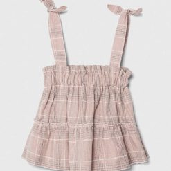 Jamiks fustă din bumbac pentru bebeluși culoarea roz