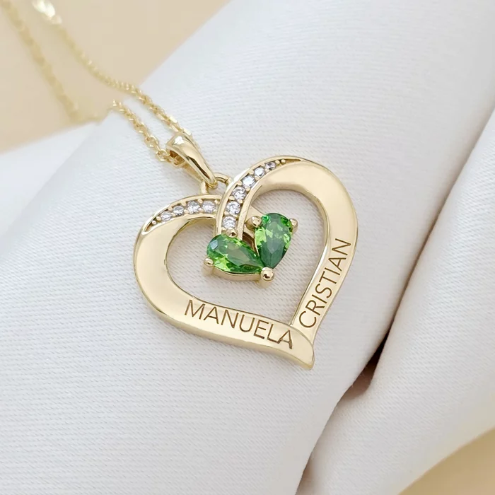 Lantisor Iubirea Mea - 2 nume si Cristale Zirconia - Argint 925 placat cu Aur Galben 18K-Toate >> Argint 925 >> Lantisoare Argint >> Noutati