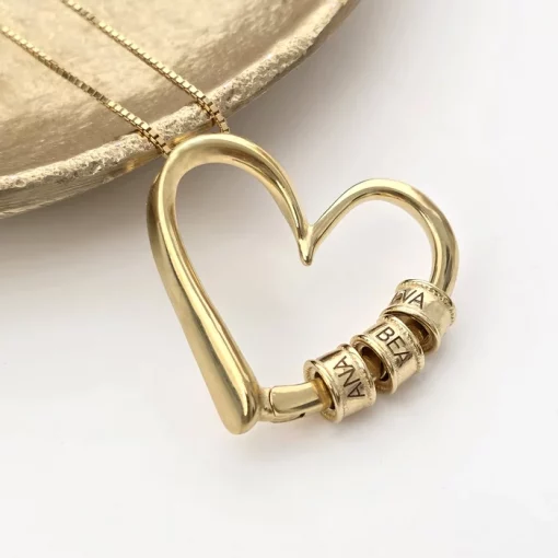 Lantisor Legaturi de Suflet - Pandantiv Inima si Elemente cu nume - Argint 925 placat cu Aur Galben 18K-Toate >> Argint 925 >> Lantisoare Argint >> Noutati
