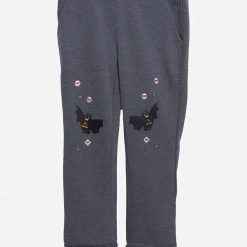 Lego pantaloni de trening din bumbac pentru copii culoarea gri-Îmbrăcăminte