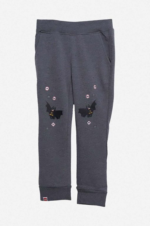 Lego pantaloni de trening din bumbac pentru copii culoarea gri-Îmbrăcăminte
