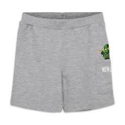 Lego pantaloni scurți din bumbac pentru copii culoarea gri-Îmbrăcăminte