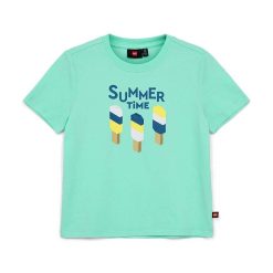 Lego tricou de bumbac pentru copii culoarea turcoaz-Îmbrăcăminte