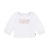 Levi's longsleeve din bumbac pentru bebeluși BATWING LS PUFF DETAIL TOP culoarea alb