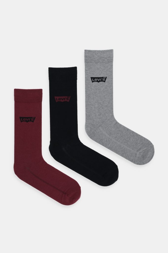 Levi's șosete 3-pack culoarea bordo