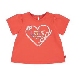 Levi's tricou bebe HEART SS PUFF SLEEVE SLV TEE culoarea rosu