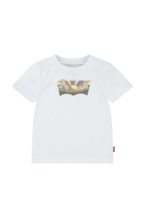 Levi's tricou bebe SEASONAL BATWING TEE culoarea alb
