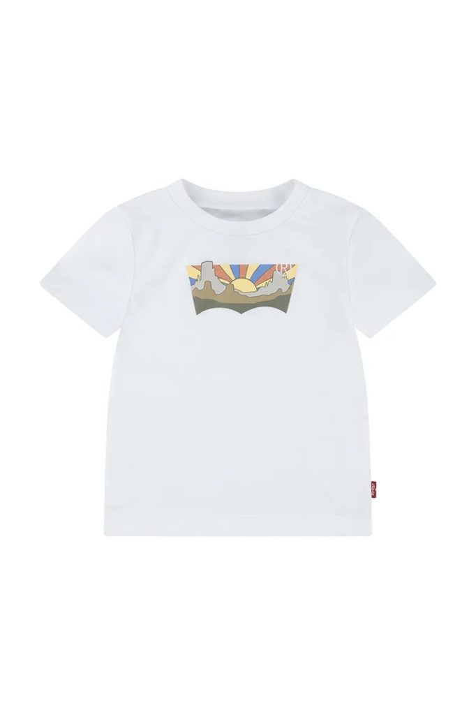 Levi's tricou bebe SEASONAL BATWING TEE culoarea alb