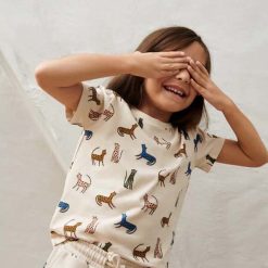 Liewood tricou de bumbac pentru copii culoarea bej