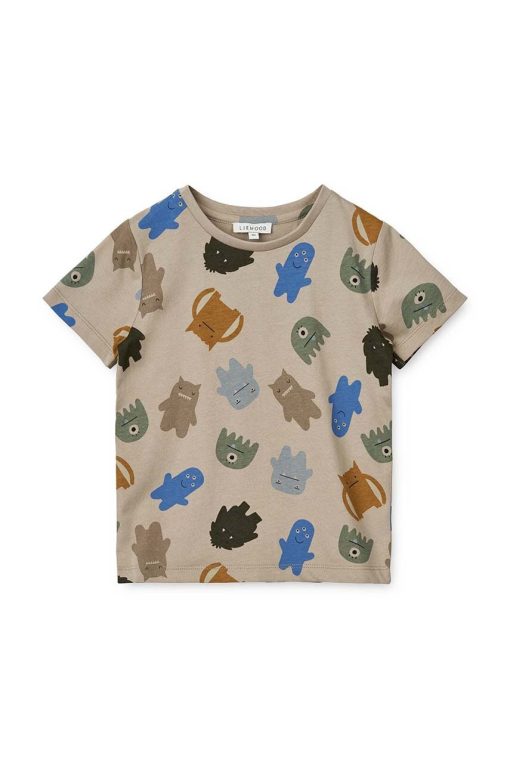 Liewood tricou de bumbac pentru copii culoarea gri