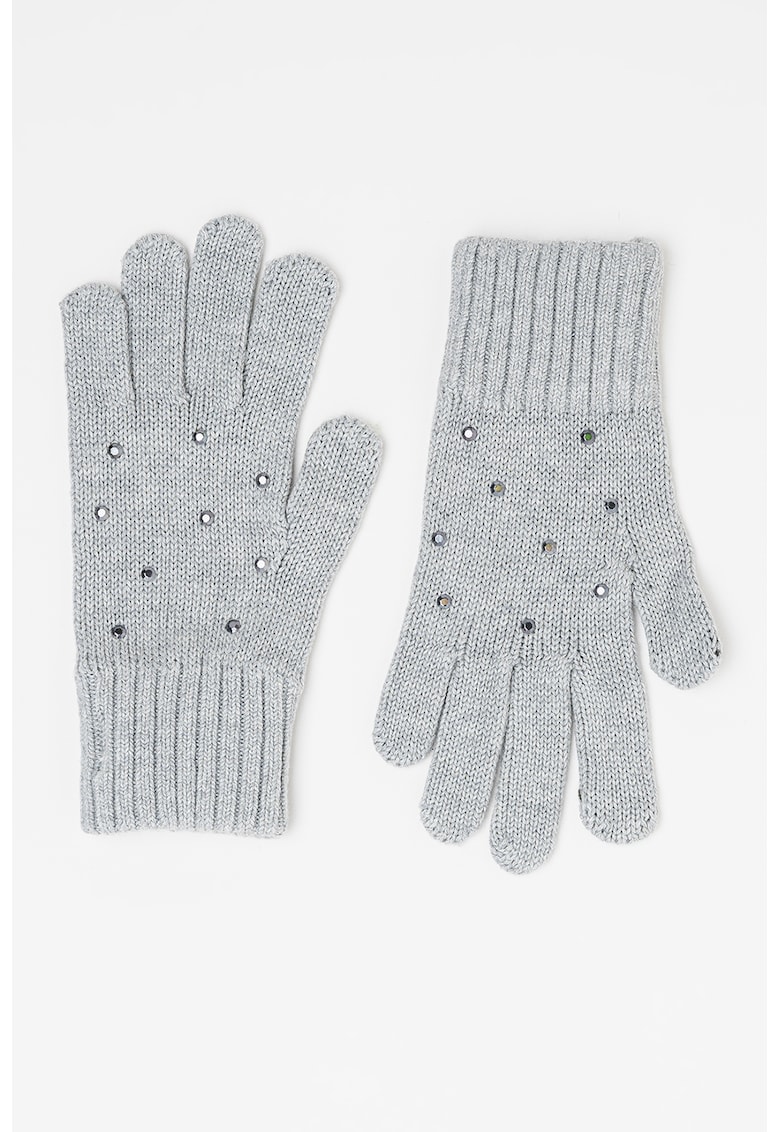 Manusi din amestec de modal cu aplicatii de strasuri-FETE/GENTI SI ACCESORII/Manusi-GENTI SI ACCESORII/Manusi