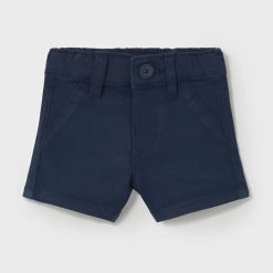 Mayoral Newborn pantaloni scurți din bumbac pentru bebeluși culoarea albastru marin