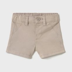 Mayoral Newborn pantaloni scurți din bumbac pentru bebeluși culoarea bej