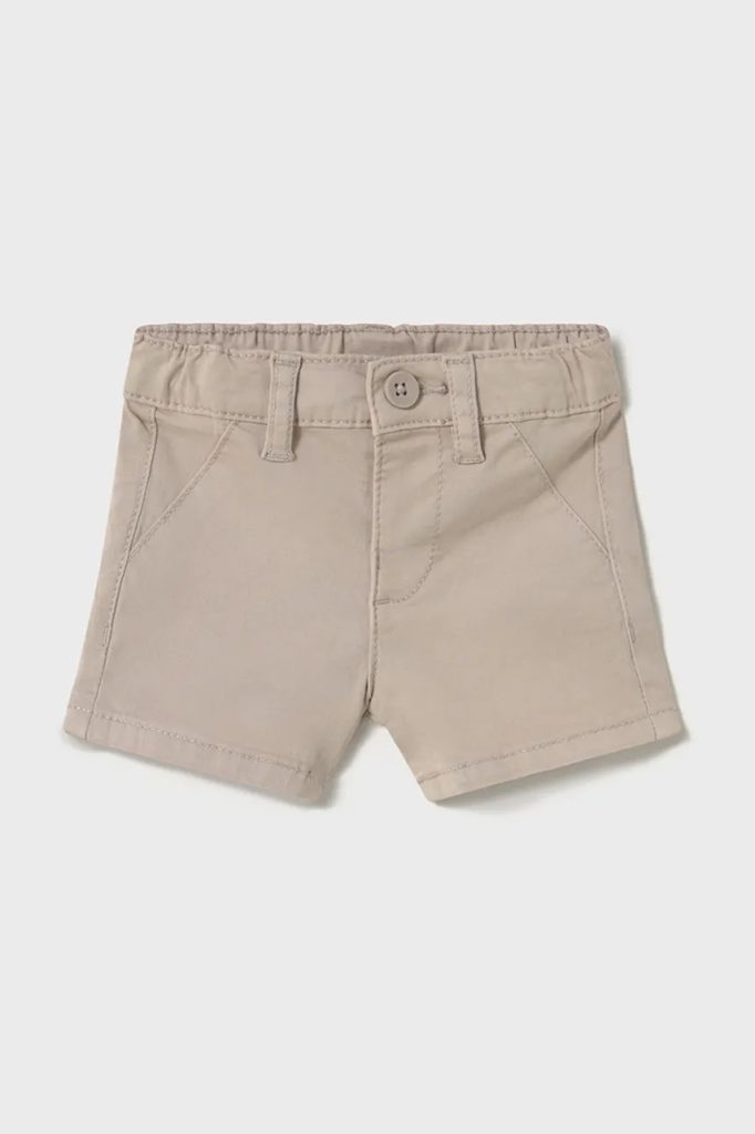 Mayoral Newborn pantaloni scurți din bumbac pentru bebeluși culoarea bej